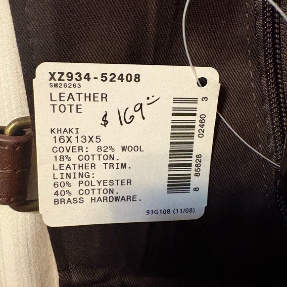 Brown and Multicolor Patterned Tote Bag - Picture 7 of 7